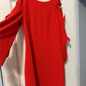 Vince Camuto Vibrant Red Long Sleeve Dress